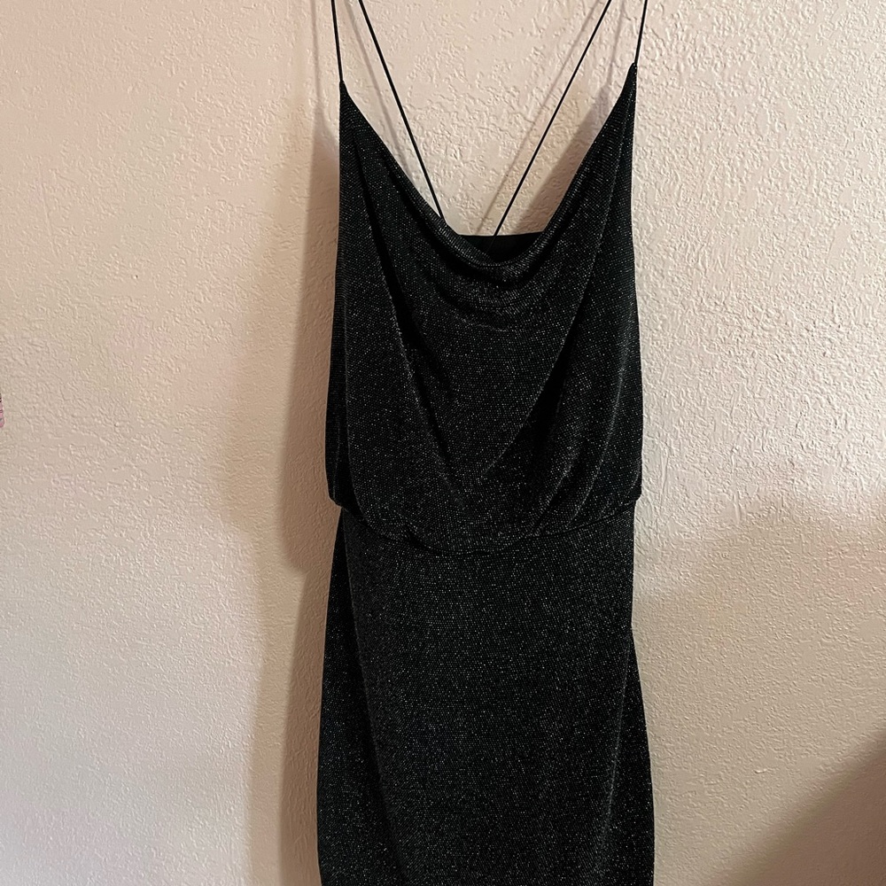Almost Famous Black and metallic silver mini Dress